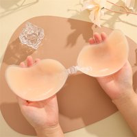 Wiederverwendbare Silikon-Nippelabdeckungen für Damen, mangoförmig, selbstklebender BH, trägerlos, Push-Up-Bralette, unsichtbare Brustblütenblätter, Dessous
