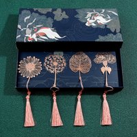 Chinese Style Handmade Book Mark Pink Rose Lotus Flower Bookmarks Reading Marker for Book Lover Gifts for Friend Collection Gift