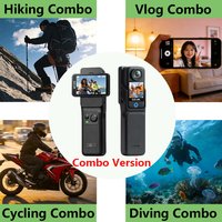 SJCAM C400 Action Camera Full Set 4k HUD Hiking Cycling Diving Vlog 3 in 1 Home Video Recorde Waterproof Case Long Battery Life