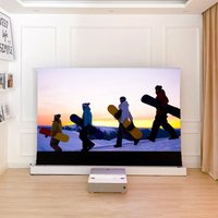 72-150" Electric Floor Rising Projector Screen, ALR 4K T-prism Projection Screen for Ultra Short Throw Laser Projector