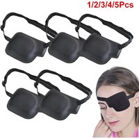 1/2/3/4/5PCS Black Single Eye Patch Adjustable 3D Foam Groove Eyeshades For Lazy Eyes Medical Use Concave Eye Patch