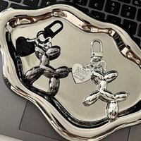 Y2K Punk Balloon Dog Keychain Durable Bag Backpack Charm Trendy Retro Statement for Gen Z Cute Cool Handbag Hanging Decoration