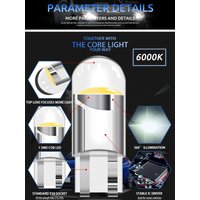 10pcs LED Light T10 W5W COB 1SMD Car Bulb For Car Interior Read Light License Plate Lamp White 6000K 12V Accessories Diode white