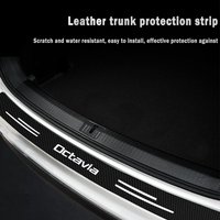 Car Rear Trunk Bumper Protector Sticker for Skoda Octavia Virs RS IV Carbon Fiber Trunk Door Sill Guard Plate Anti Scratch Decal