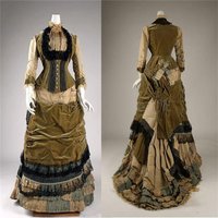 1878s Historical Victorian Edwardian Bustle Evening Duchess Dresses Steampunk Southern Civil War Royal Court Ball Gown