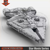 MOC Building Block Space Light Cruiser DIY Brick Model Battleship Starfighter Technology Bricks Collection Toys Xmas Gift