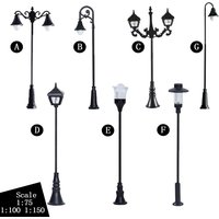 Miniature Scale 1:75/100/150 Street Lamp Model 12V Led Light Diy Garden Building Landscape Layout Materials Diorama Kit 5Pcs/Lot