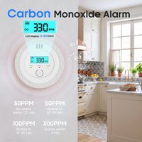 PGST 360° Detection Carbon Monoxide Detector 85dB CO Alarm Sensor With LCD Display for Home Security