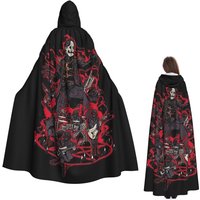 Tobias Forge Ghost Long Hooded Cloak Witch Medieval Costume Cosplay Cape HalloweenCoat Adult Unisex