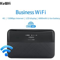 KuWFi Unlocked 4G LTE Mobile Hotspot for EU, 6000mAh Portable WiFi Router - Supports EU FDD/TDD Bands, Not for Spain Digi Mobil