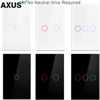 QNCX Wall Touch Switch EU US Standard Light Switches LED Crystal Glass Panel AC100-240V Sensor Switches 1/2/3 Gang Interruttore
