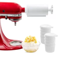 Shave Ice Attachment, Kitchenaid Stand Mixer, Shaved Ice Maker, Snow Cone Machine, 8 Reusable Ice Cube Mold, Efficient