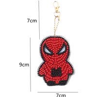 Hot Selling Anime Superhero DIY Rhinestone Studded Keychain Kids Birthday Gift Cartoon Bag Pendant Souvenirs Cute