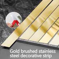 15 meter self-adhesive metal strip, made of brushed stainless steel material, suitable for wall and ceiling frame edges