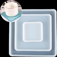 Square Silicone Casting Epoxy Molds For DIY Resin Tray Coaster Jewelry Moulds