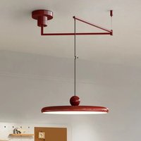 Nordic obrotowa lampa wisząca LED w stylu kremowym żelazny żyrandol artystyczny do sypialni salon wahacz składana lampa wisząca