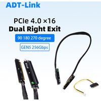 ADT-Link PCIE 4.0 X16 Dual Reverse Riser Cable 90 270 Degree GEN4 256Gbps Soft GPU Server Extender For A4 ITX RTX 4090 RX7900xt