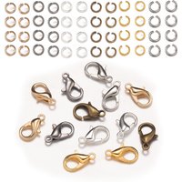 300pcs Lobster Claw Clasps with Open Jump Rings Set For Necklace Fasteners Hook DIY Bracelet Jewelry Making Accessories Supplies