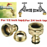 1/2Pcs Faucet Quick Connector Garden Hose Tap Connector 1/2'' 3/4'' Female Threaded Brass Adapter With Black O-ring Rubber