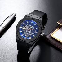 New Fashion Luxury Man Hollow Skeleton Faux Mechanical Watch Men Sports Militray Silicone Quartz Watches Male Clock Reloj Hombre