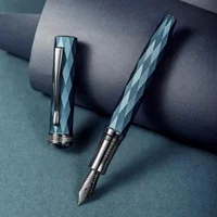Hongdian N11 Fountain Pen EF/F Nib with Converter, Polygonal Aluminum Alloy Writing Gift Pen Set