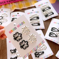 Polka Dot Hair Clip Black and White Color Clip Girl Versatile Bangs Clip for Short Hair Accessory