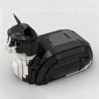 New MOC Creative Animal Black and White Cat Sitting Model Building Blocks DIY Modular Assembly Children's Toy Boy Holiday Gift