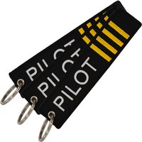 Aviation Gift Double-sided Embroidery Pilot Epaulettes 3 Bars Pendant Key Chain Keychain Rectangle Keyring Wholesale