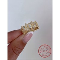 925 Sterling Silver Fashion Full Zircon Exquisite Marquise Ring For Women Engagement Wedding Luxury High Quality Fine Jewelry