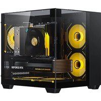 Yeah Magic Cube PC Case Game MATX Desktop Computer Chassis Seaview Room Case Curved Glass Support 240 Water Cooling+3Pcs Fans