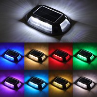 Solar Driveway Lights Dock Deck Lamp 9 Colors in Waterproof Outdoor Warning Step Lights for Driveway Sidewalk Pathway Decorate