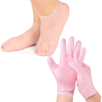 1Pair Silicone Foot Care Socks & Reusable SPA Gel Gloves Moisturizing Anti Cracking Heel Foot Spa Exfoliating Foot Mask Cover