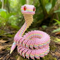 3D Printed Snake Rotatable Articulated Snake Joint Mobility Simulation Animals Snake Office Desktop Ornament Gift For Her