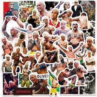 50Pcs Do Bronx Stickers, UFC Combat Sports Stickers, Charles Oliveira Stickers, Water Cup Decoration Waterproof Stickers