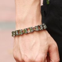 ^【Hot Sale】Stainless Steel Biker Chain Mens Bracelet Motorcycle Style Link Chain Punk Bangles Fashion Streetwear Jewelry for Men