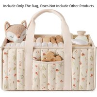 Large Capacity Baby Diaper Organizer Multi-Pocket Multifunctional Foldable Mommy Bag Floral Beige Portable Diaper Storage Bag