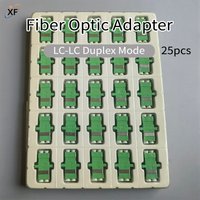 25pcs LC-LC Duplex Mode FTTH Fiber Optic Adapter LC-APC Coupler Fiber Flang LC Connector Optical Fiber Adaptor