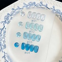 MAINEL 10ML 1-4 Pcs Summer Blue Glass Bead Cat Eye Gel Nail Polish Flash Spar Nude Color Magnet Nail Art Gel Salon Nails
