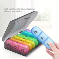 Portable Medicine Box, 21 Compartments for 7-day Medicine Box. Suitable for Office Workers,The Elderly,and Forgetful Individuals