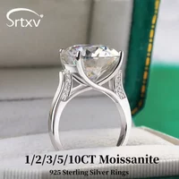 Real 1/2/3/5/10CT Moissanite Rings D Color VVS Women S925 Silver Plated 18K Gold Engagement Wedding Party Ring Gift Fine Jewelry