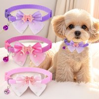 Pet Dog Bow Collar Adjustable Dog Cat Bows Collar Lace Bling Necktie for Small Dog Accessories Puppy Grooming Supplier GPJYP04