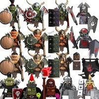 Medieval Military Orc Soldier Figure Building Blocks Elf Guard Knight Warrior Weapons Shield Movie Character Mini Brick Toy Gift