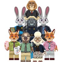 Hot Toys Zootopia Nick Judy Flash Building Bricks Minifigures 8Pcs RT8012 Cartoon Toy Birthday Party Favors Gift for Boys Girls