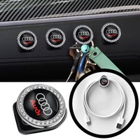 2pcs Car Emblem Small Hooks Multi-function Adhesive Hanging Hooks For Audi Sline A1 A3 Q3 A4 A5 Q5 A6 A7 Q7 A8 B8 B9 B6 C6 Q2 Q8
