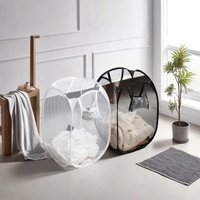 Household Laundry Basket Large Capacity Dirty Clothes Basket Foldable Mesh Dirty Laundry Storage Bathroom Storage Accessories