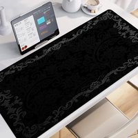 Black Flower Lace Mouse Pad Large Gaming Table Cushion Non-slip Laptop Tablet Mousepad XXL Mat Mini PC Playmat