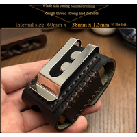 Handmade Leather Lighter Case For zippo zorro Black Genuine Cowhide Regular Lighter Holder Belt Steel Clip Cigarette Accessories
