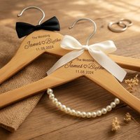 Personalized Engraved Bridal Groom Dress Hanger - Elegant Wooden Hanger for Weddings Perfect Bridal Party Gifts Wedding Keepsake