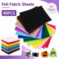 40PCS Felt Fabric Sheets Assorted Colors Non Woven DIY Craft Fabric for Sewing Patchwork Handmade Projects Decoration Art Crafts