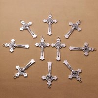 10Pcs/15Pcs/25Pcs Crucifix Jesus Cross Pendants Christian Exorcism St.Benedict Medal Cross for Jewelry DIY Making Accessories